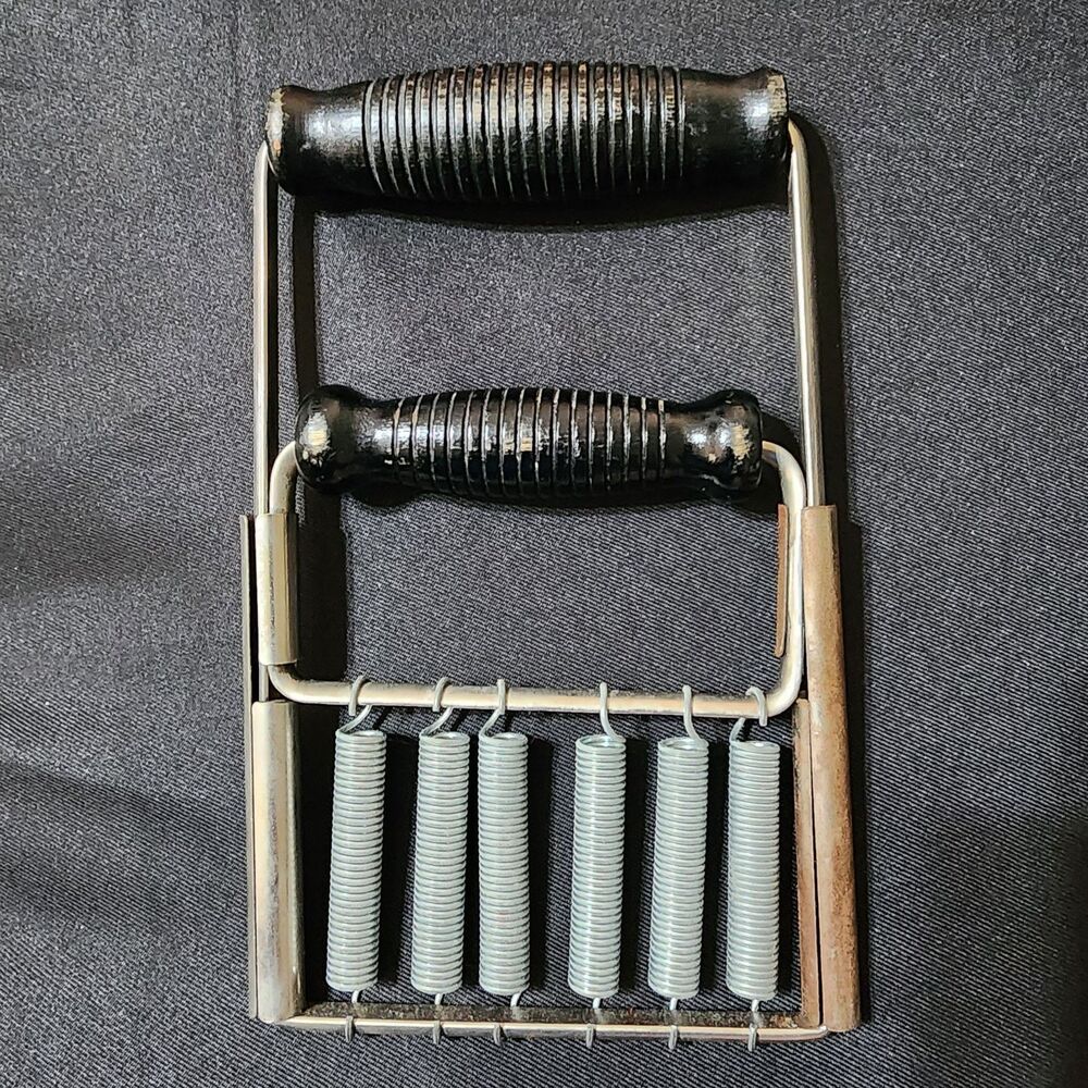 Vintage 6-Spring Hand Grip Strengthener Pat. Pending Mid-Century Wood Handles